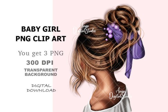 Baby Girl Digital PNG Clip Art for Creative Projects