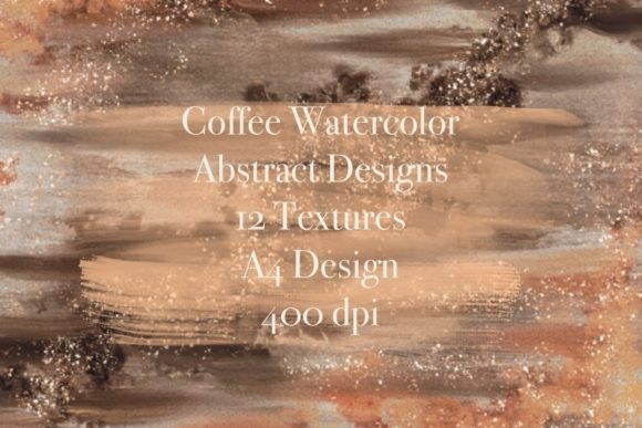 Coffee Watercolor Abstract Design Set