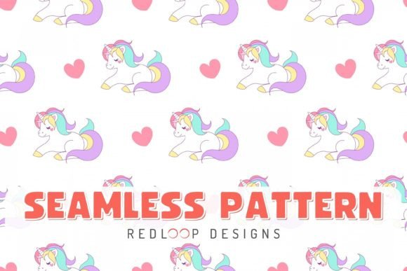 Cute Unicorn Hearts Seamless Pattern: A Versatile Design Resource for Creative Projects