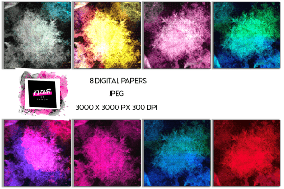 Grunge Digital Scrapbooking Papers Set