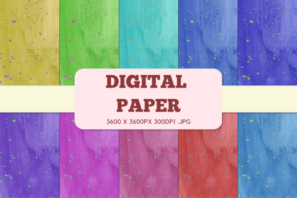 Splash 4 Digital Paper Watercolor