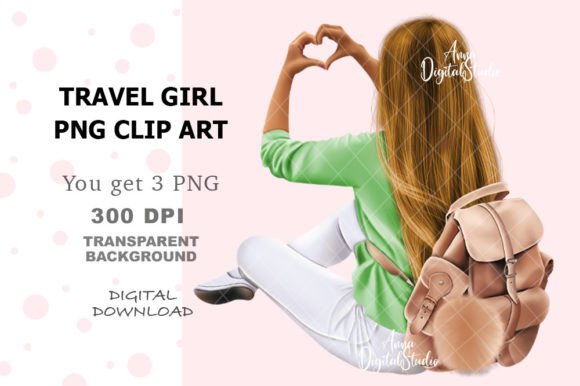 Unlocking Creativity with Travel Girl Illustrations PNG Clip Art